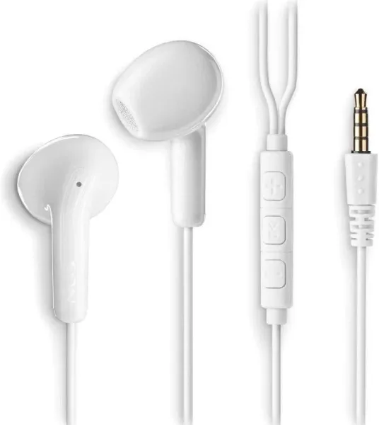Auriculares Intrauditivos NGS Cross Flip/ con Micrófono/ Jack 3.5/ Blancos