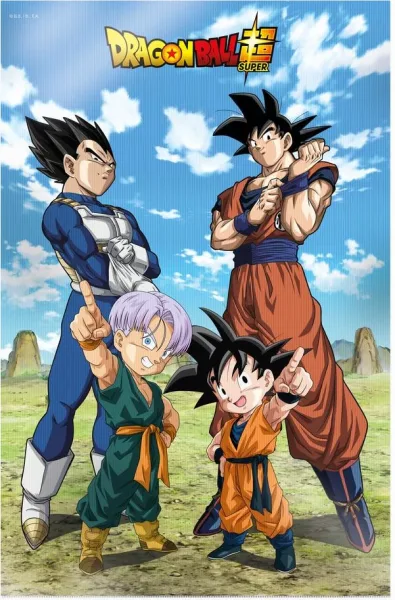 Poster 3d 58x38cm battle of gods goku vegeta family dragon ball super
