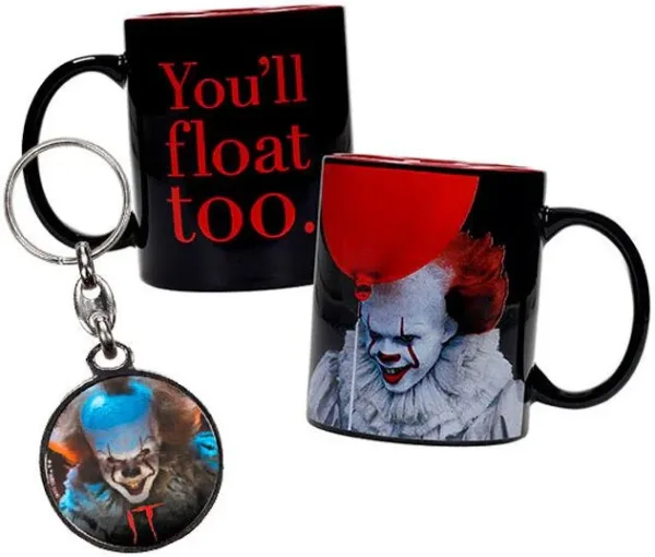 Pennywise taza + regalo llavero metalico it