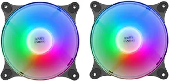 Pack 2 Ventiladores Mars Gaming MFDUO/ 12cm/ FRGB