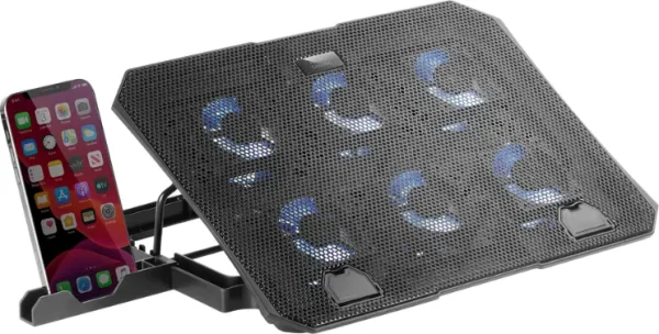 Soporte Refrigerante Mars Gaming MNBC23 para Portátiles hasta 16"/ Iluminación LED