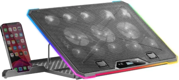 Soporte Refrigerante Mars Gaming MNBC13 para Portátiles hasta 17"/ Iluminación LED