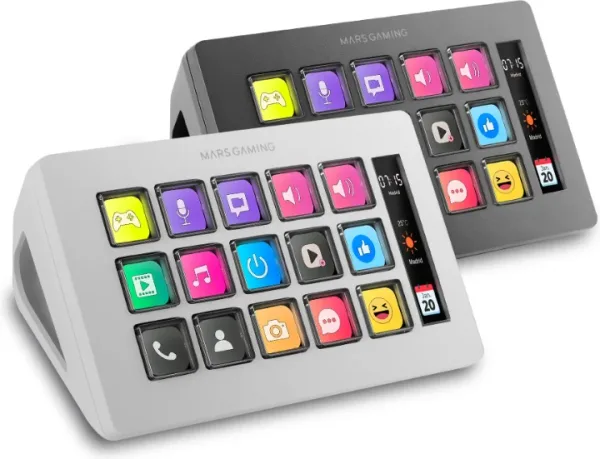 Stream Deck Slim Mars Gaming MSD-ONE/ 15 Teclas LCD/ Blanco