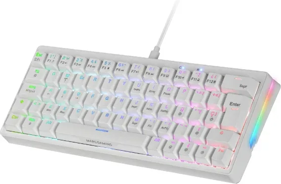 Teclado Mecanico Mkminipro Switch Brown RGB Blanco Mars Gaming