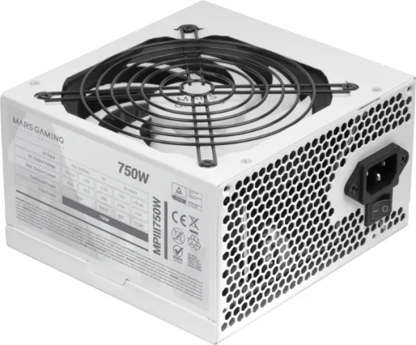 Fuente de Alimentación Mars Gaming MPIII750W/ 750W/ Ventilador 12cm/ Blanca