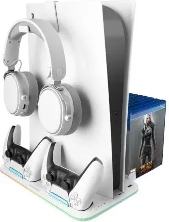Soporte Multifunción RGB para PS5 Mars Gaming MPS5-B2/ Blanco