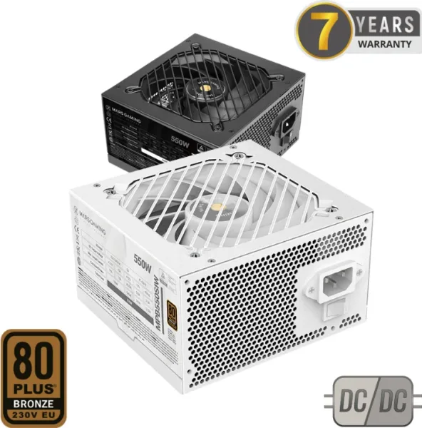 Fuente de Alimentación Mars Gaming MPB550SI/ 550W/ Ventilador 12cm/ 80 Plus Bronze/ Blanca
