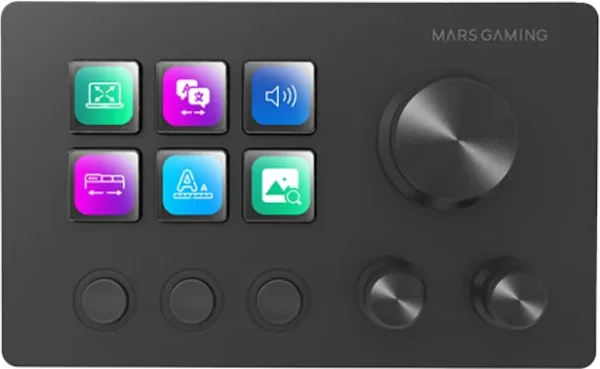Control Deck Mars Gaming MSD-TWO/ 6 Teclas LCD/ 3 Ruedas/ 3 Botones/ Negro