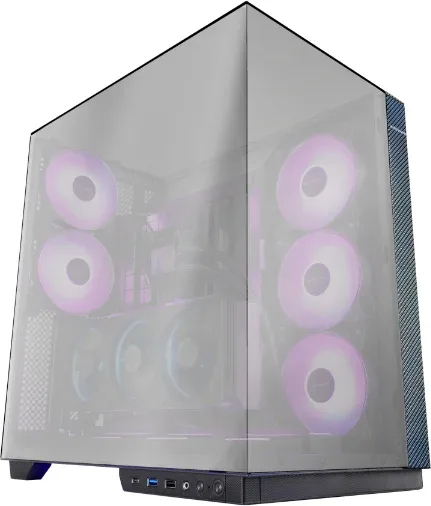 Caja Gaming Torre Mars Gaming MC-3GFPRO/ Cristal Cromado