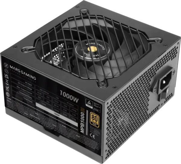 Fuente de Alimentación Mars Gaming MPB1000SI/ 1000W/ Ventilador 12cm/ 80 Plus Gold