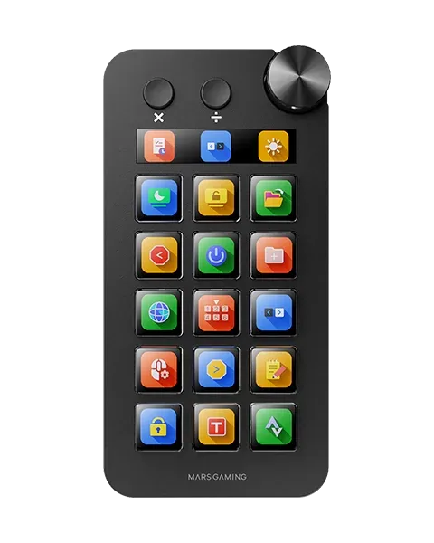 Control Deck Mars Gaming MSD-NEO/ 15 Teclas LCD/ 1 Rueda/ 2 Botones/ Negro