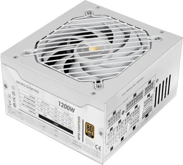 Fuente Alim. 1200W Si 80+ Gold Blanco Mars Gaming