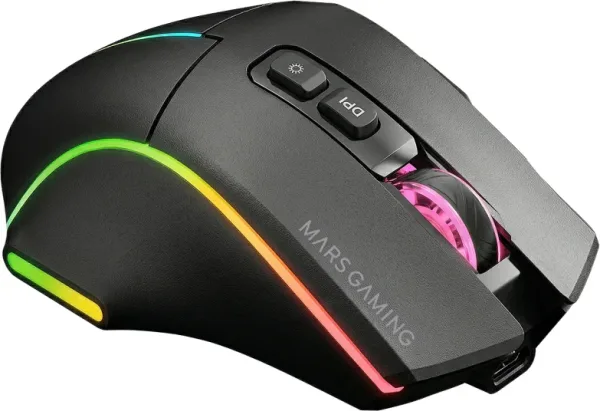 Ratón Inalámbrico Mars Gaming MMW-VECTOR/ Batería Recargable/ Hasta 12000 DPI