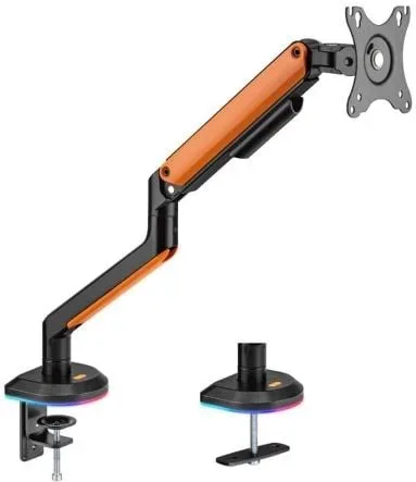 Soporte de Mesa Gaming con Contrapeso para Monitor y TV Aisens DT32TSR-249/ Giratorio/ Inclinable/ hasta 9kg/ con Iluminación RGB