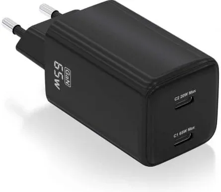 Cargador Aisens Gan 65W 2Xusb-C Pd3.0 Qc4.0 Negro