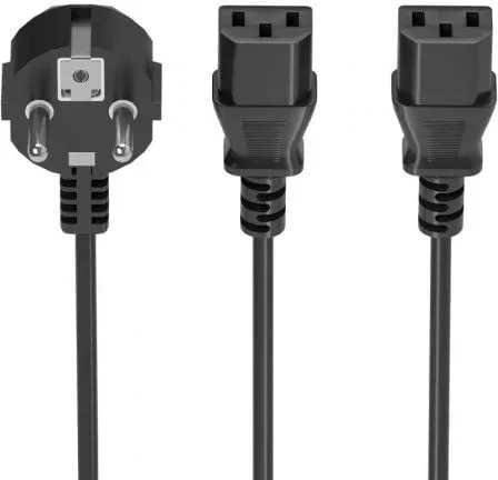 Cable Alimentación CPU Aisens A132-0865/ CEE7 Macho - 2x C13 Hembra/ 3m/ Negro