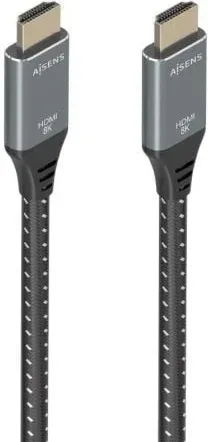 Cable HDMI 2.1 8K Aisens A150-0876/ HDMI Macho - HDMI Macho/ 5m/ Gris y Negro