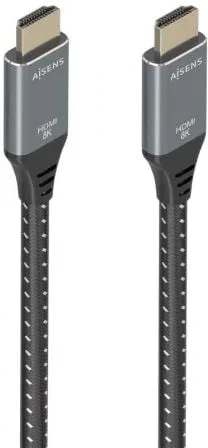 Cable HDMI 2.1 8K Aisens A150-0877/ HDMI Macho - HDMI Macho/ 7m/ Gris y Negro