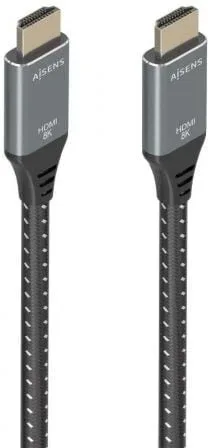 Cable HDMI 2.1 8K Aisens A150-0878/ HDMI Macho - HDMI Macho/ 10m/ Gris y Negro
