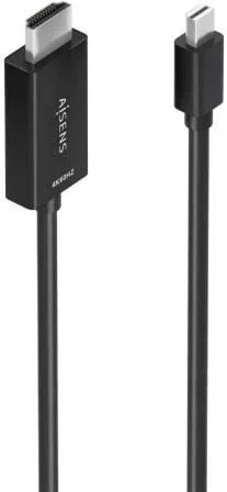 Cable Conversor Aisens A125-0888/ Mini DisplayPort Macho - HDMI 4K Macho/ 2m/ Negro