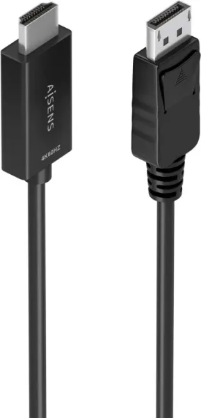 Cable Conversor Aisens DisplayPort/M a HDMI/M 4K@60Hz Negro 1.0M