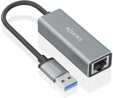 Conversor Aisens USB 3.0 a Ethernet Gigabit 10/100/1000 Gris 15Cm