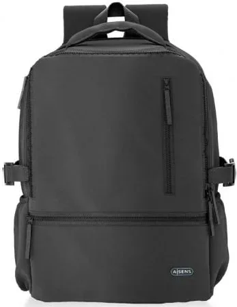 Mochila Aisens ASBG-BP086-BK para Portátiles hasta 15.6"/ Impermeable/ Negro