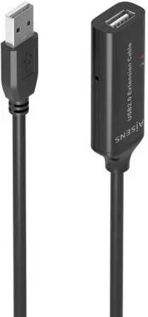 Cable Alargador USB 2.0 Aisens A101-0914/ USB Macho - USB Hembra/ 5m/ Negro
