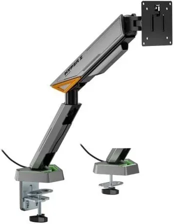 Soporte de Mesa Gaming para Monitor Aisens DT49TSRRGB-347/ Giratorio/ Inclinable/ hasta 16kg/ con Iluminación RGB