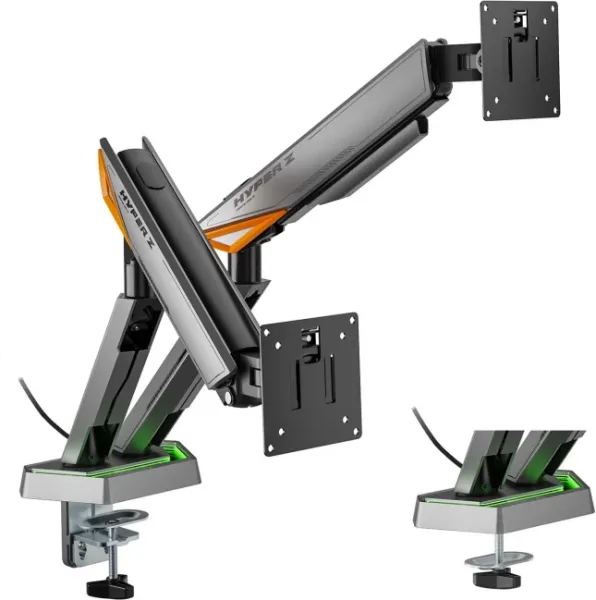 Soporte Aisens Mesa RGB Gaming Contrapeso Monitor (3 Piv 2 Brazos) 17-38