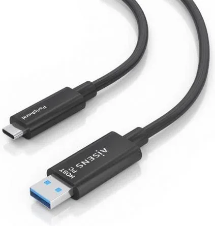 Cable USB 3.2 Tipo-C AOC Aisens A157-0925/ USB Tipo-C Macho - USB Macho/ 10Gbps/ 15m/ Negro