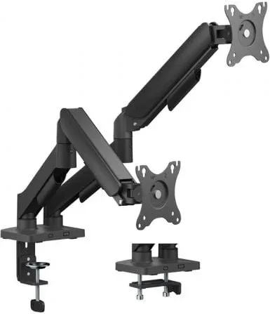 Soporte de Mesa con Contrapeso para 2 Monitores Aisens DT32TSR-357/ Giratorio/ Inclinable/ hasta 9kg