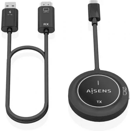 Adaptador/Transmisor de vídeo inalámbrico USB Tipo-C - HDMI Aisens ASWL-H2KC30M003-BK