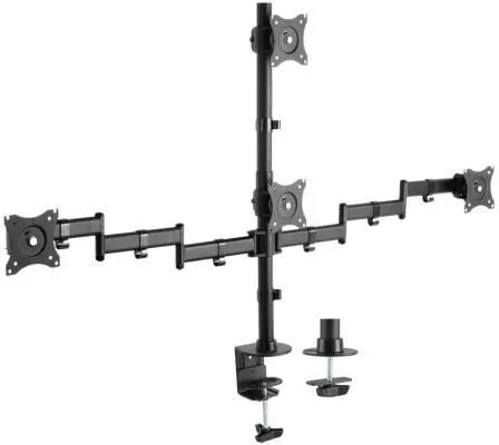 Soporte de Mesa para 4 Monitores y TV Aisens DT27TSR-379/ Giratorio/ Inclinable/ hasta 8kg