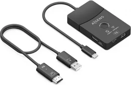 Adaptador/Transmisor de vídeo inalámbrico USB Tipo-C - HDMI Aisens ASWL-H2KDC30M05-BK/ 100W