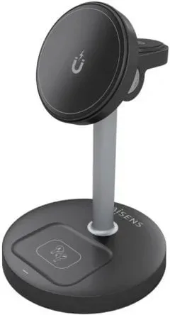 Aisens Cargador Inalámbrico USBC 15W 3 en 1 Negro