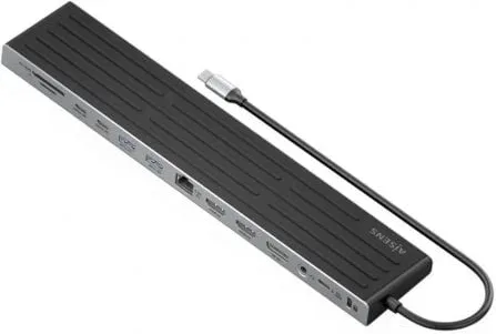 Docking USB Tipo-C Aisens ASUC-13P042-GR/ 2xUSB Tipo-C/ 1xUSB Tipo-C PD/ 2xUSB/ 2xHDMI/ 1xDisplayPort/ 1xLector de Tarjetas/ 1xJack 3.5mm/ 1xRJ45/Gris