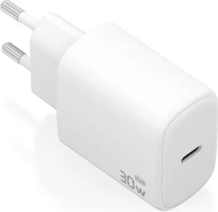 Cargador de Pared GaN Aisens A110-0975/ 1xUSB Tipo-C/ 30W/ Blanco