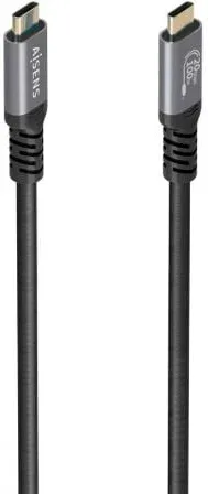 Cable USB 3.2 Tipo-C Aisens A107-0988/ USB Tipo-C Macho - USB Tipo-C Macho/ Hasta 100W/ 20Gbps/ 3m/ Negro