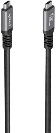 Cable USB 3.2 Tipo-C Aisens  A107-0992/ USB Tipo-C Macho - USB Tipo-C Macho/ Hasta 60W/ 5Gbps/ 10m/ Negro