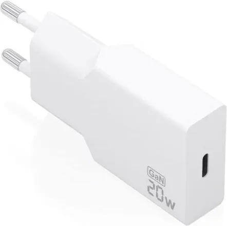 Cargador de Pared GaN Aisens A110-0997/ 1xUSB Tipo-C/ 20W/ Blanco
