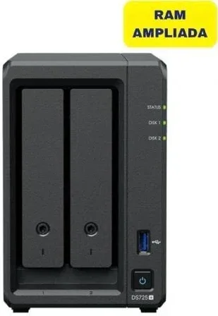 NAS Synology Diskstation DS725+/ 2 Bahías 3.5"- 2.5"/ 32GB DDR4/ Formato Torre