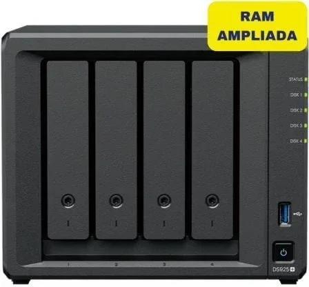NAS Synology Diskstation DS925+/ 4 Bahías 3.5"- 2.5"/ 32GB DDR4/ Formato Torre