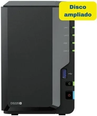 NAS Synology Diskstation DS225+/ 2 Bahías 3.5"- 2.5"/ 2GB DDR4/ 8TB/ Formato Torre