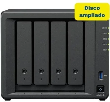 NAS Synology Diskstation DS425+/ 4 Bahías 3.5"- 2.5"/ 2GB DDR4/ 8TB/ Formato Torre