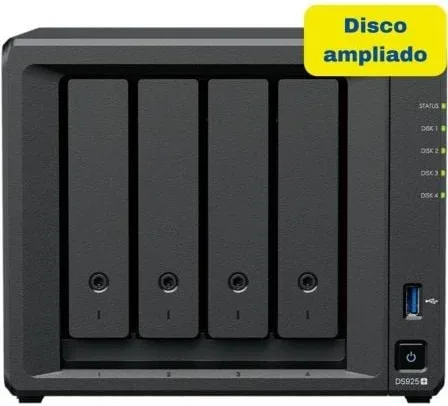 NAS Synology Diskstation DS925+/ 4 Bahías 3.5"- 2.5"/ 4GB DDR4/ 8TB/ Formato Torre