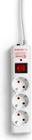 Regleta con interruptor Salicru SPS SAFE 3/ 3 Tomas de corriente/ Cable 1.5m/ Blanca