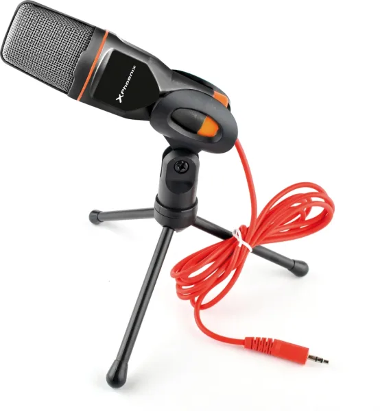 Microfono phoenix multimedia podcaststudio con cable jack para pc ordenador conferencias