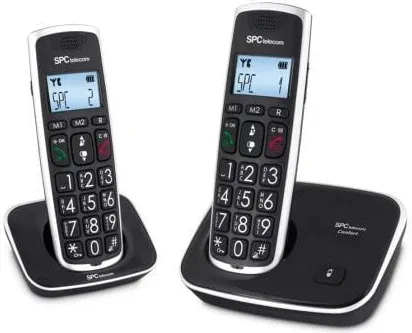 Teléfono Inalámbrico SPC Comfort Kaiser 7609N/ Pack DUO/ Negro