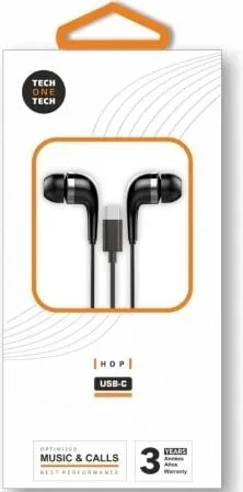 Auriculares Intrauditivos con Micrófono USB Tipo-C Negros